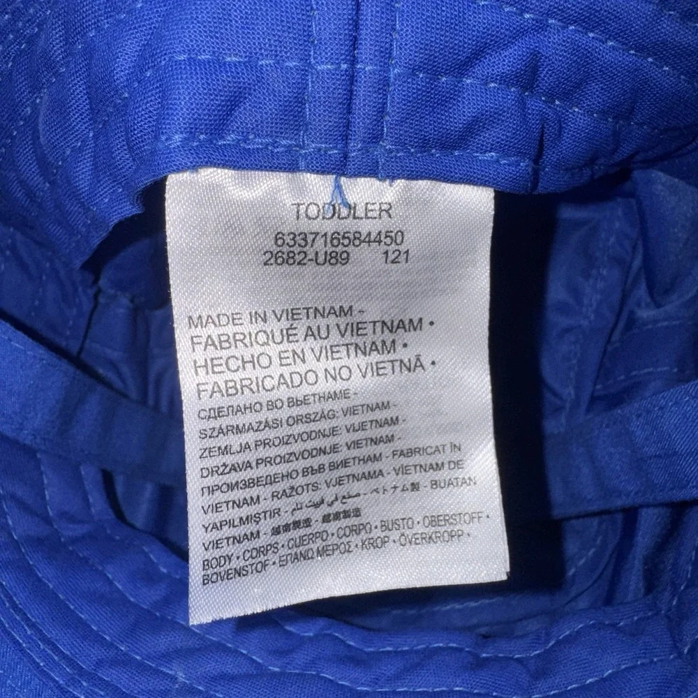 Nike Infant Boy Sun Hat UPF 40+ Blue With Logo Bucket Hat Chin Straps Newborn